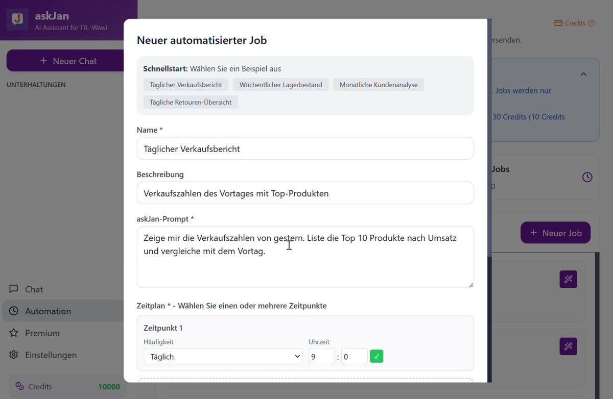 askJan Automatisierung Demo